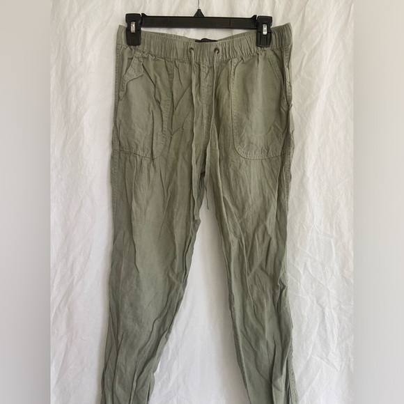 Rachel Zoe Sage Green 100% Linen Pants Cargo Size Small - Picture 5 of 14